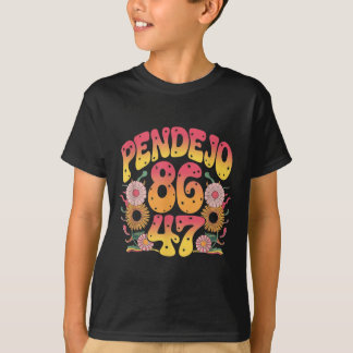 Camiseta Sutil Groovy Retro Pendejo Floral Anti-Trump 8647