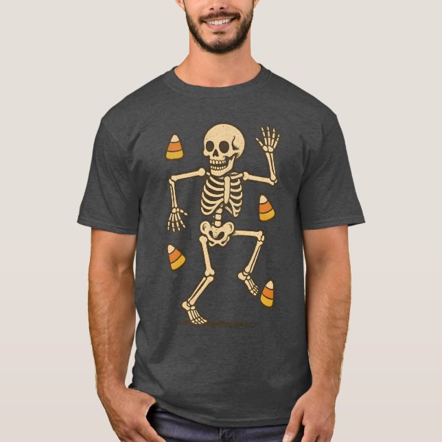 Camiseta Sutil Halloween Skeleton Candy Trump Halloween Co (Frente)