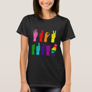 Camiseta Sutil Idioma de Sinal Anti-Trump Lgbtq+ Resist