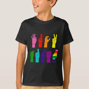 Camiseta Sutil Idioma de Sinal Anti-Trump Lgbtq+ Resist