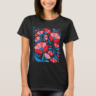 Camiseta Sutil Liberdade Democracia Verdade Boho Floral 4 d