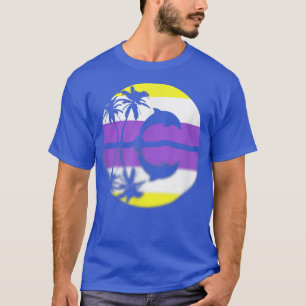 Camiseta Sutil Orgulho Não Binário Sunset, Sinalizador Enby