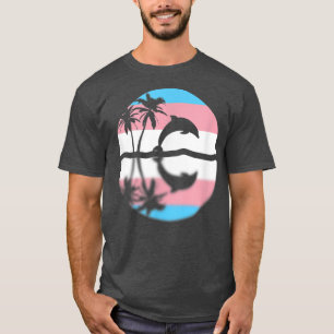 Camiseta Sutil Orgulho Transgênero Sunset, Sinalizador Tran