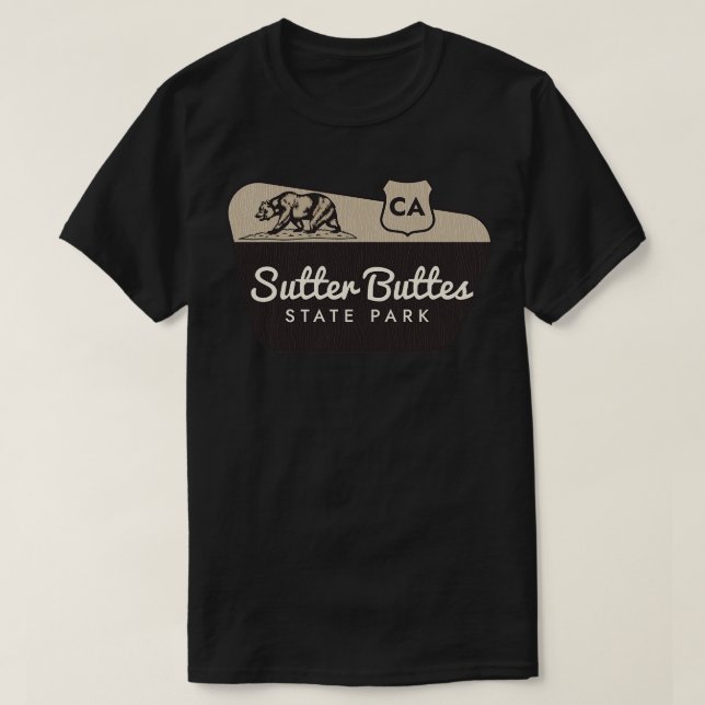 Camiseta Sutter Butts State Park Califórnia Sinal de Boas-v (Frente do Design)