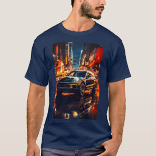Camiseta SUV Estiloso Rodeado Por Cidade Colorida Noturna