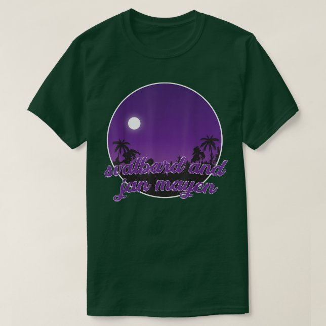 Camiseta svalbard e jan mayen à noite com Palms (Frente do Design)