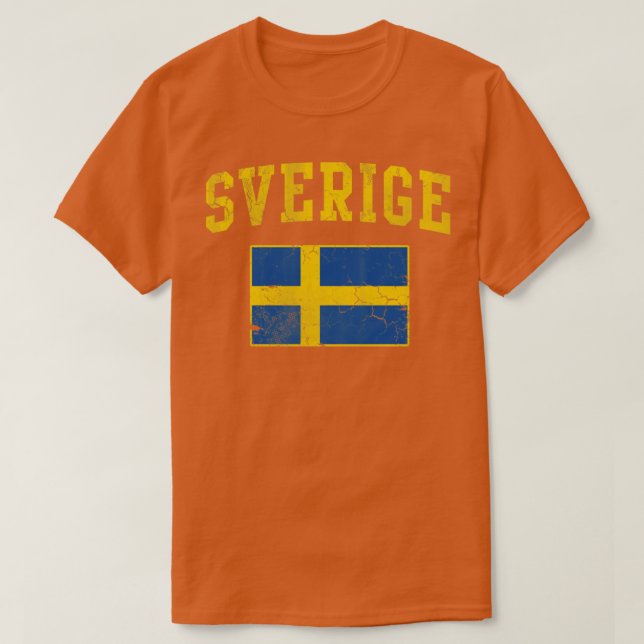 Camiseta Sverige Flag Suecia sueco Vintage Fade (Frente do Design)