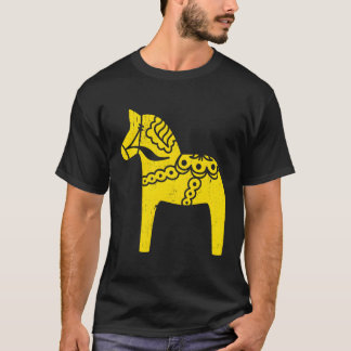 Camiseta Sverige Suecia sueca Dala Horse Yellow Dalahost