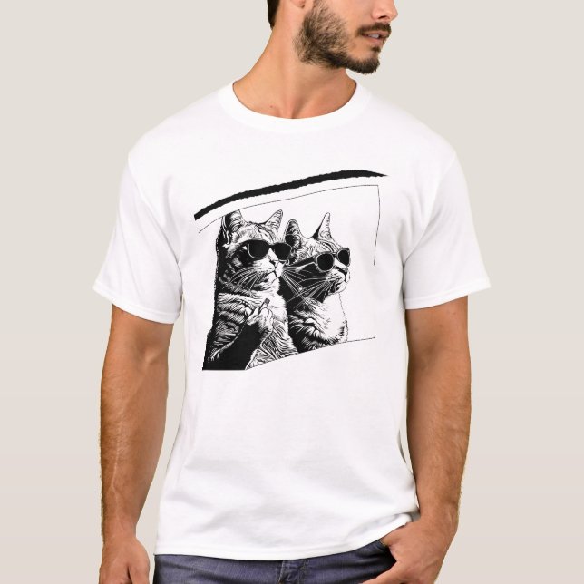 Camiseta Swaggg Óculos de sol Gatos (Frente)