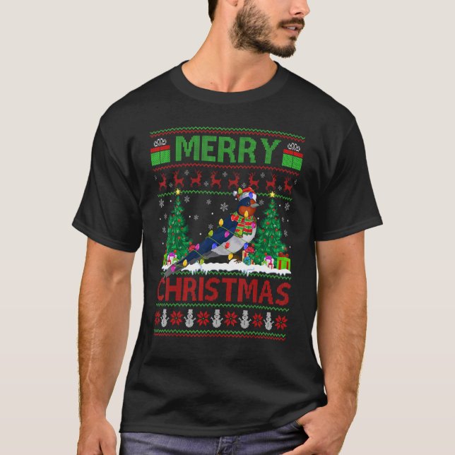 Camiseta Swallow Bird   Xmas Tree Ugly Santa Swallow Christ (Frente)