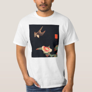 Camiseta Swallow e Camellia (1900) apresentada por Ito Jaku