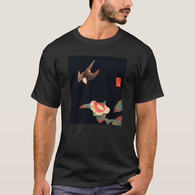 Camiseta Swallow e Camellia (1900) apresentada por Ito Jaku (Frente)