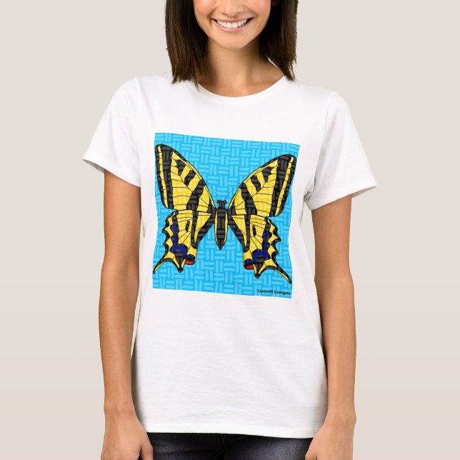 Camiseta Swallowtail (branco) - Camisa-T básica feminina (Frente)