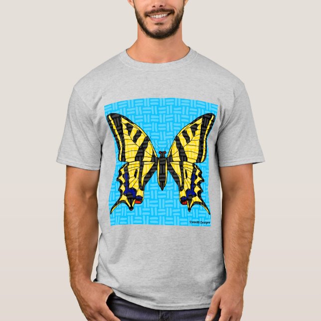 Camiseta Swallowtail (vívido) - Camisa-T básica clara, masc (Frente)