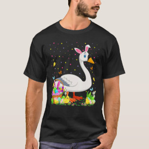 Camiseta Swan Bird Easter Ovo Hunt Bunny Swan Páscoa doming