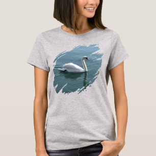 Camiseta Swan majestoso planando em um lago