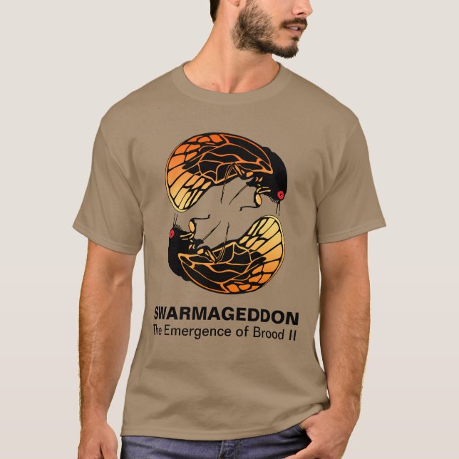 Camiseta Swarmageddon - emergência das cigarras da ninhada (Frente)
