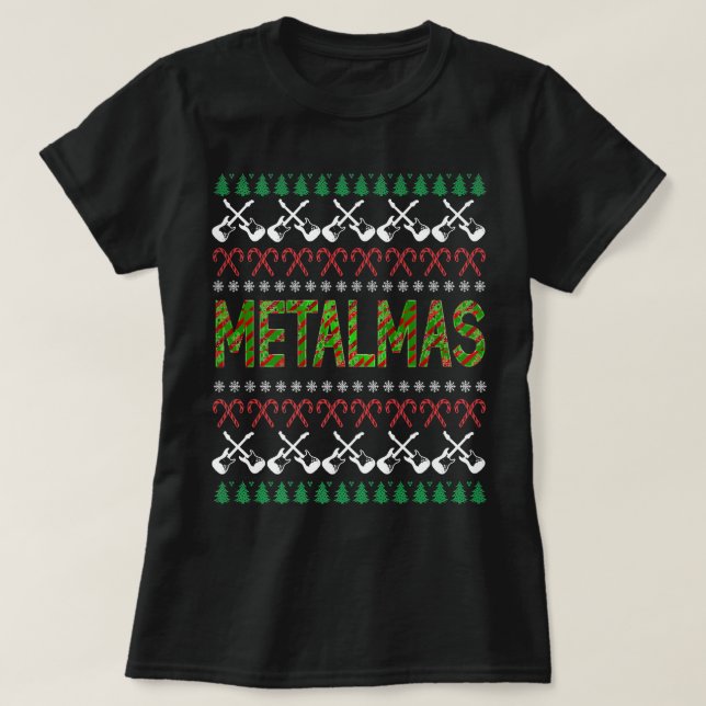 Camiseta Swe de Natal dos Metalmas Metalmas de Música de Me (Frente do Design)