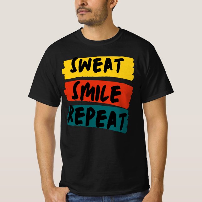 Camiseta Sweat, Smile, Repeat Fitness (Frente)
