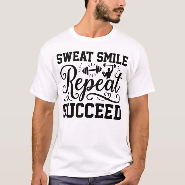 Camiseta Sweat Smile Repeat Succeed - Negrito Itál (Frente)