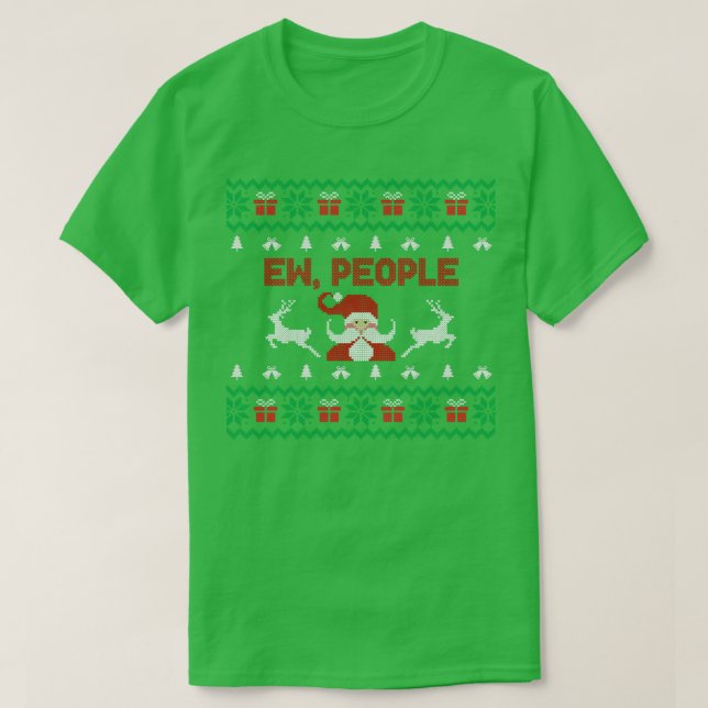 Camiseta Sweater de Natal Ew Pessoas Engraçado Ugly Chri (Frente do Design)