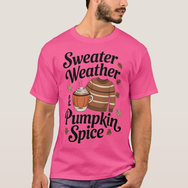 Camiseta Sweater Weather Pumpkin Spice Oversized (Frente)