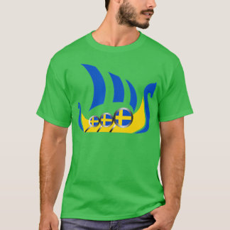 Camiseta Sweden Viking Ship Swedish Flag Dragon Boat