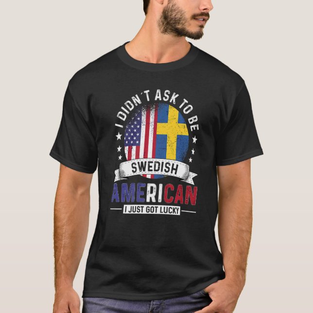 Camiseta Swedish American Countries Flags Pride Country Swe (Frente)