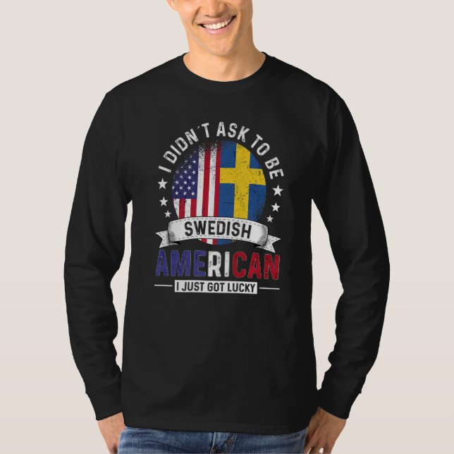 Camiseta Swedish American Countries Flags Pride Country Swe (Frente)