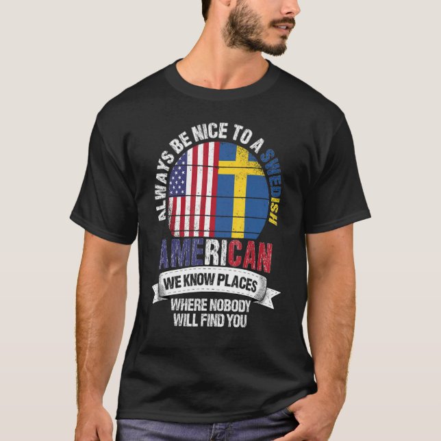 Camiseta Swedish American We know Places where Country Swed (Frente)