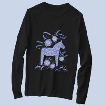 Swedish Dala Horse Blue Viking T-Shirt