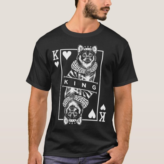 Camiseta Swedish Vallhund King Of Hearts  Dog  Pop (Frente)