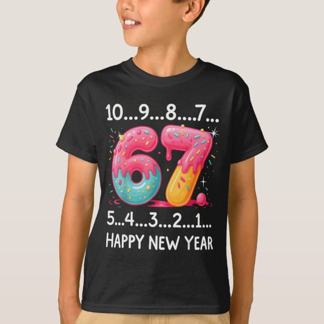 Camiseta Sweet 67 New Year Countdown 2026 Funny Happy New Y (Frente)