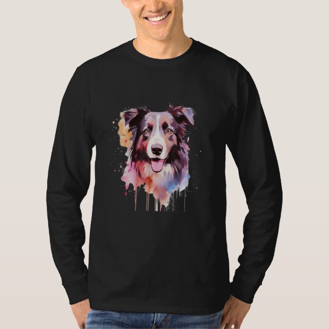 Camiseta Sweet Border Collie Portrait Dog  2 (Frente)