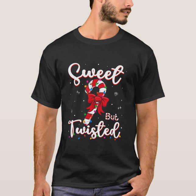 Camiseta Sweet But Twisted Funny Christmas Candy Cane Xmas  (Frente)