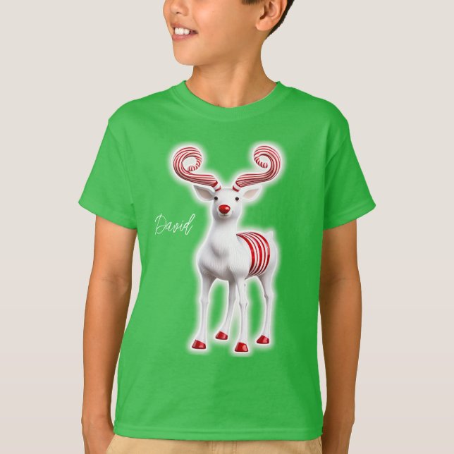 Camiseta Sweet Candy Cane Reindeer (Frente)