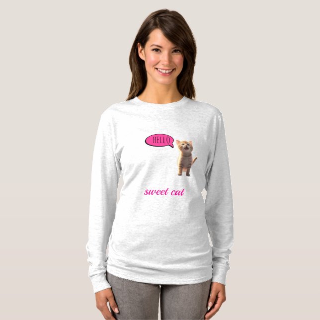 Camiseta  Sweet Cat Long Sleeve (Frente Completa)
