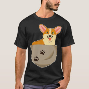 Camiseta Sweet corgi in the shirt pocket breast pocket 