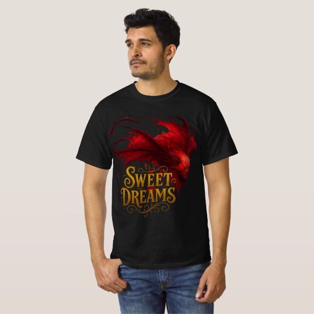 Camiseta Sweet Dreams Horror Bat Artwork (Frente Completa)