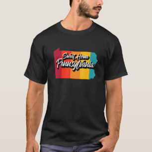 Camiseta Sweet Home Pennsylvania Retro 70s Us State Art