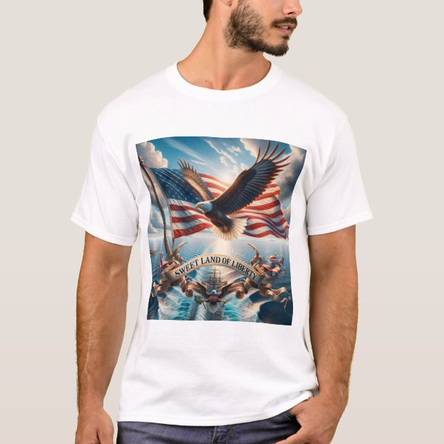 Camiseta Sweet Liberty USA Tee - Declaração Patriótica Piec (Frente)