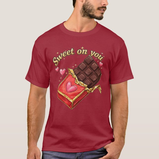 Camiseta Sweet on You Chocolate Valentine design (Frente)