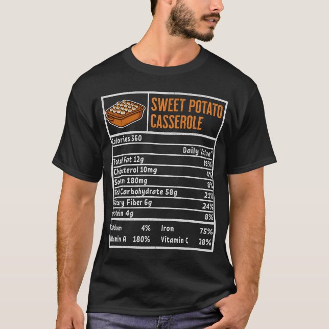 Camiseta Sweet Potato Casserole Thanksgiving Nutrition (Frente)