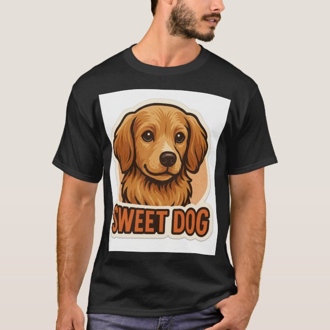 Camiseta Sweet Puppy Sticker: Adorable Canine Decal Design (Frente)