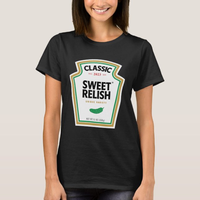 Camiseta Sweet Relish DIY Halloween Condiment Green Pickle (Frente)