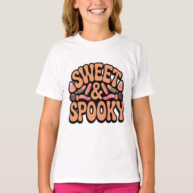 Camiseta Sweet Spooky Kids Halloween Candy Shirt (Frente)