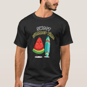 Camiseta Sweet Summertime Watermelon Surfing Summer Beach V