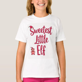 Camiseta Sweetest Little Elf Christmas Shirt: