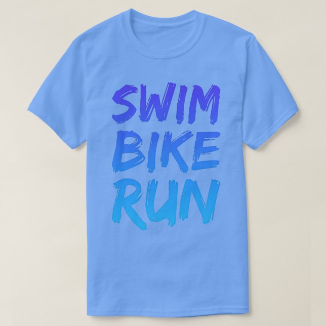 Camiseta Swim Bike Run Triathlon cool design 1 (Frente do Design)