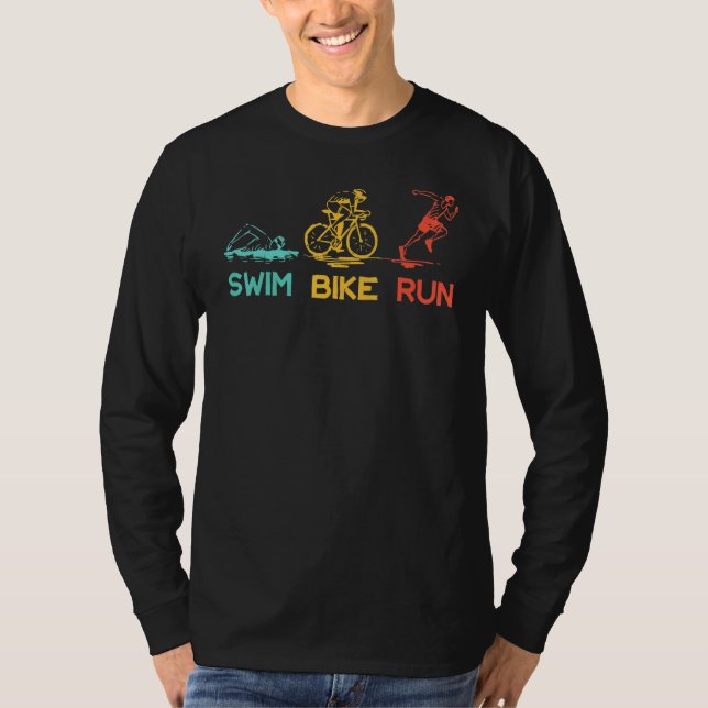 Camiseta Swim Bike Run Triathlon Triathlete Athletics Men W (Frente)